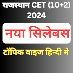 Rajasthan CET 2024 10+2 Syllabus pdf in hindi